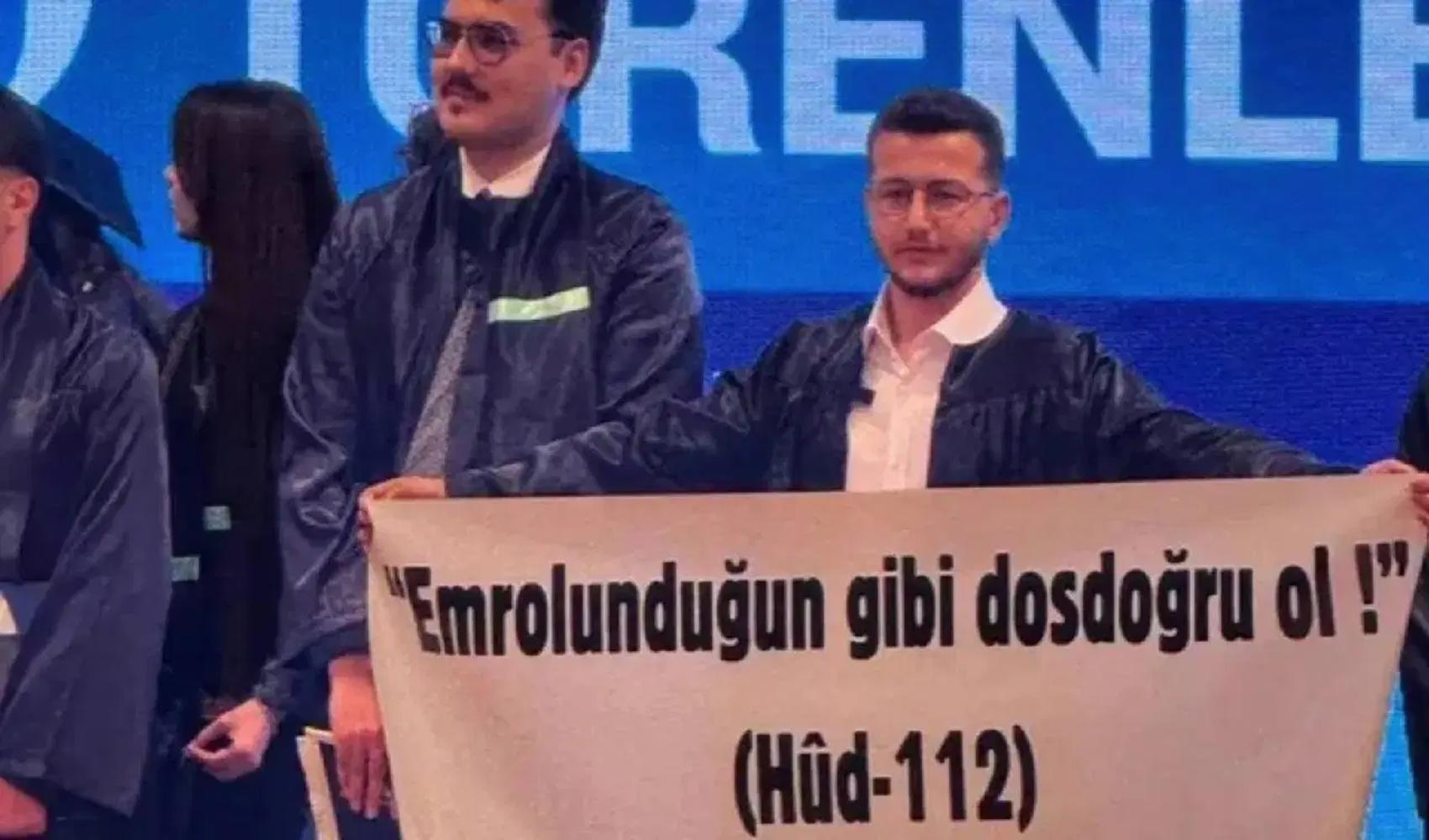Mezuniyet pankartı gündem olmuştu: Mustafa Malo, ‘Cumhurbaşkanı’na hakaret’ten tutuklandı